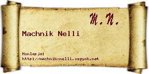 Machnik Nelli névjegykártya